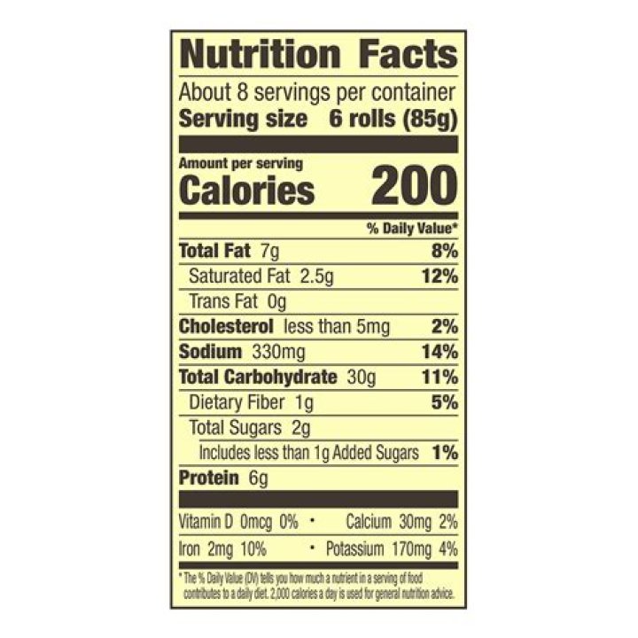11 Totino's Pizza Rolls Nutrition Facts ·