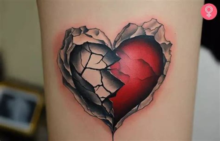 Unveiling The Heartfelt Symbolism Of Broken Heart Tattoos On The Neck